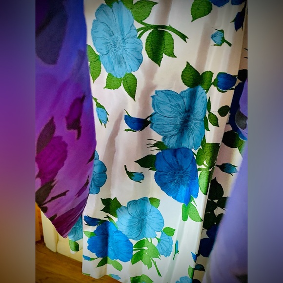 Spector & Shanler 50’s Vintage Satin Chiffon Cocktail Dress - Picture 5 of 9